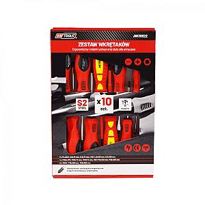 Skrūvgriežu komplekts 10 gab. (4xSL, 4xPH, 2xTX) AWTOOLS