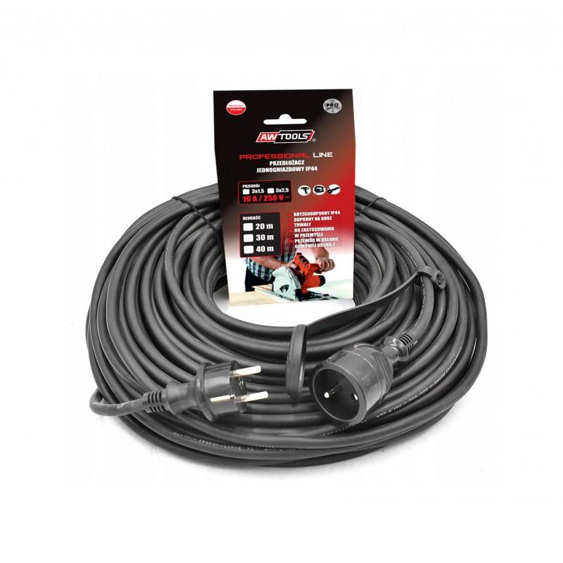Pagarinātājs Prof. 30m 3x1.5mm / IP44 16A/4000W AWTools