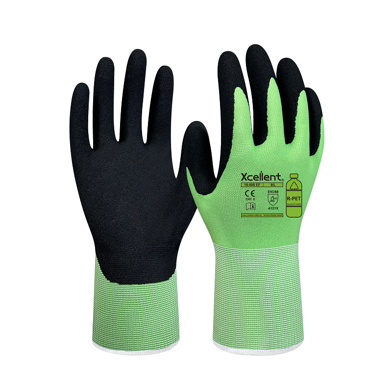 Zaļi cimdi ar smilšainu nitrila pārklājumu Xcellent