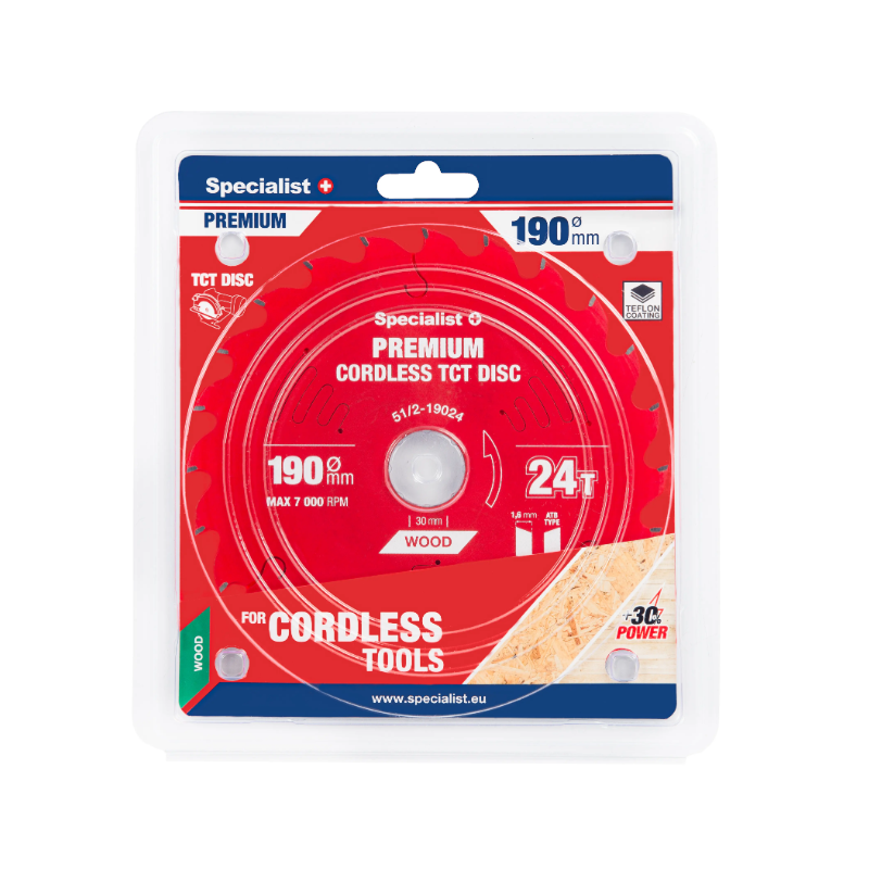Cirkulārā zāģa disks 190x24Tx30mm, Cordless PREMIUM, SPECIALIST+
