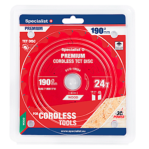 Cirkulārā zāģa disks 190x24Tx30mm, Cordless PREMIUM, SPECIALIST+