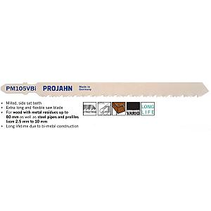 Figūrzāģa asmenis metālam/kokam ar naglām 132 x 9.8 x 1mm PM105VBi PROCut 5gab