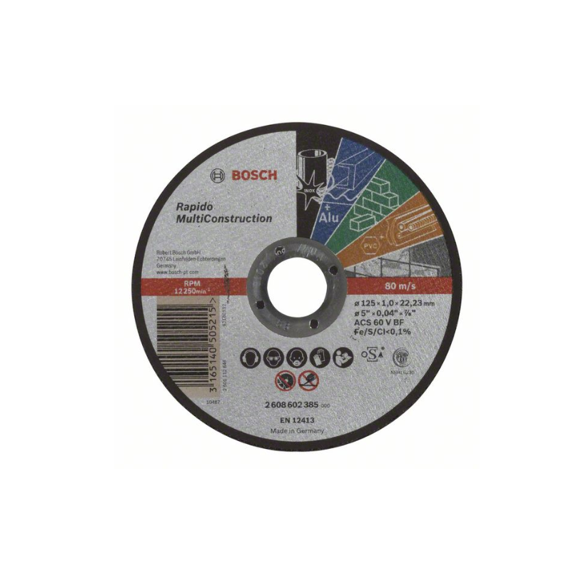 Univers. griešanas disks 125x22,2x1,0 mm MultiCon ALU