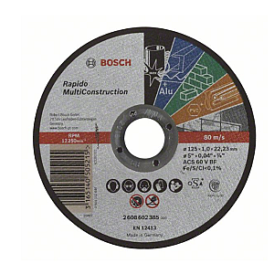 Univers. griešanas disks 125x22,2x1,0 mm MultiCon ALU